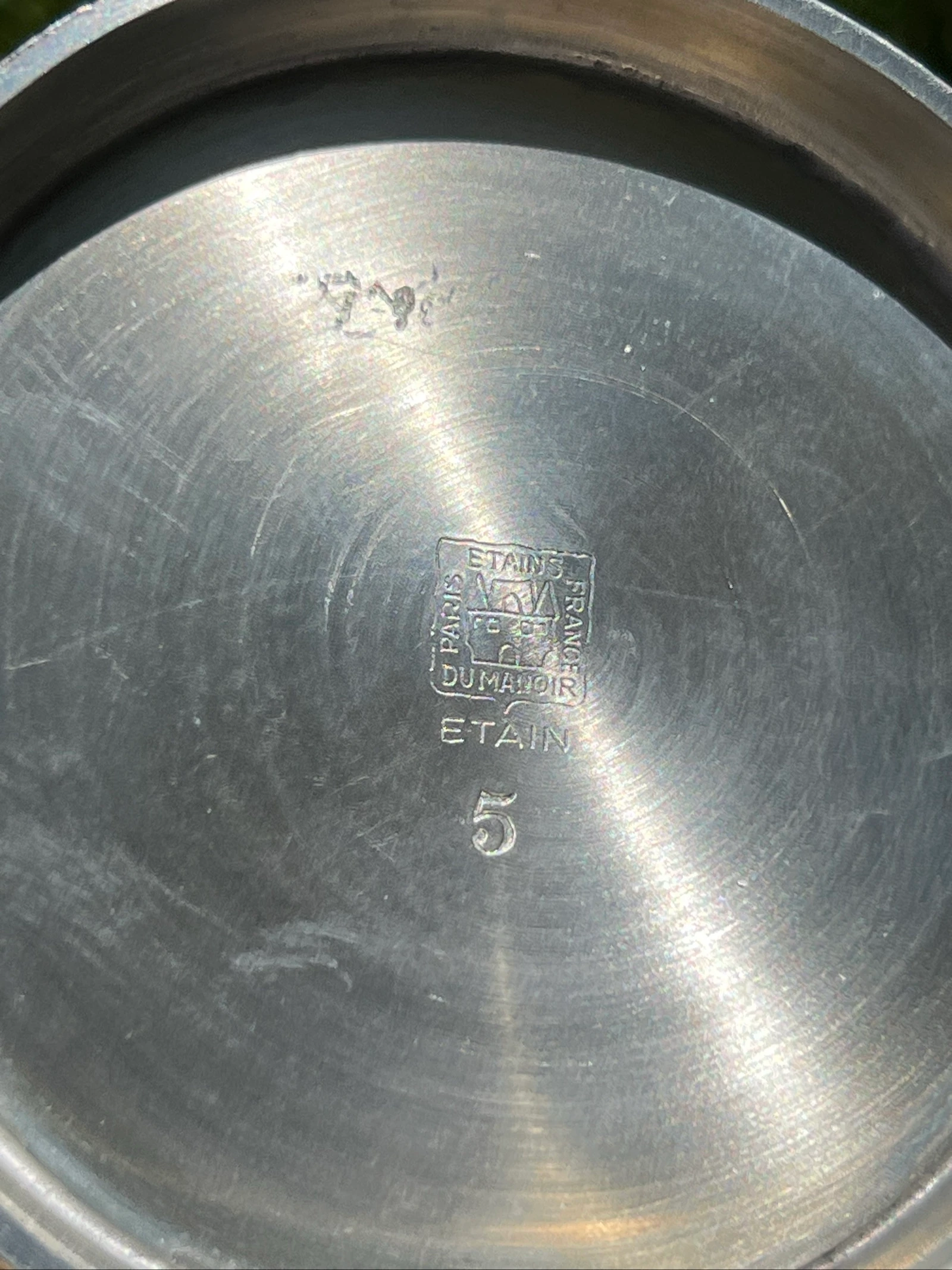 🍷 Tin kan ÉTAINS DU MANOIR Parijs Frankrijk 13 cm met vintage deksel – photo 15